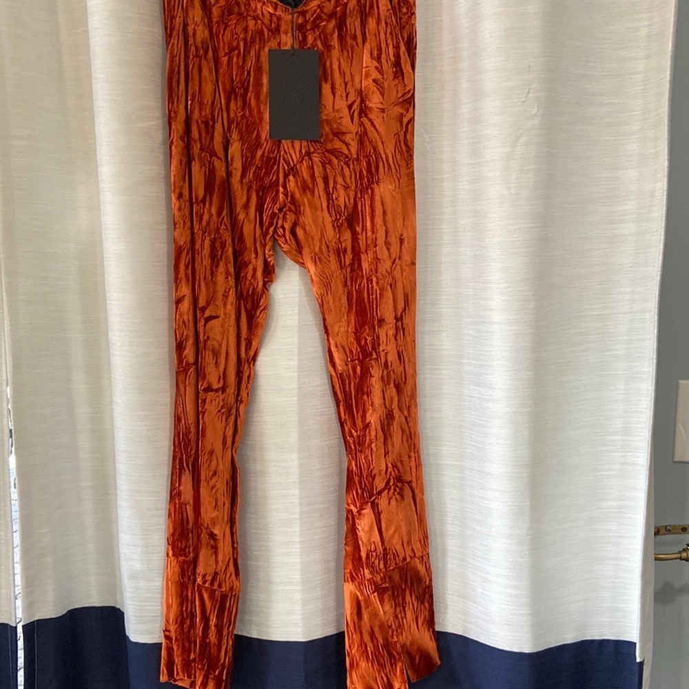 Trosman Orange velvet pants - Rodeo Drive